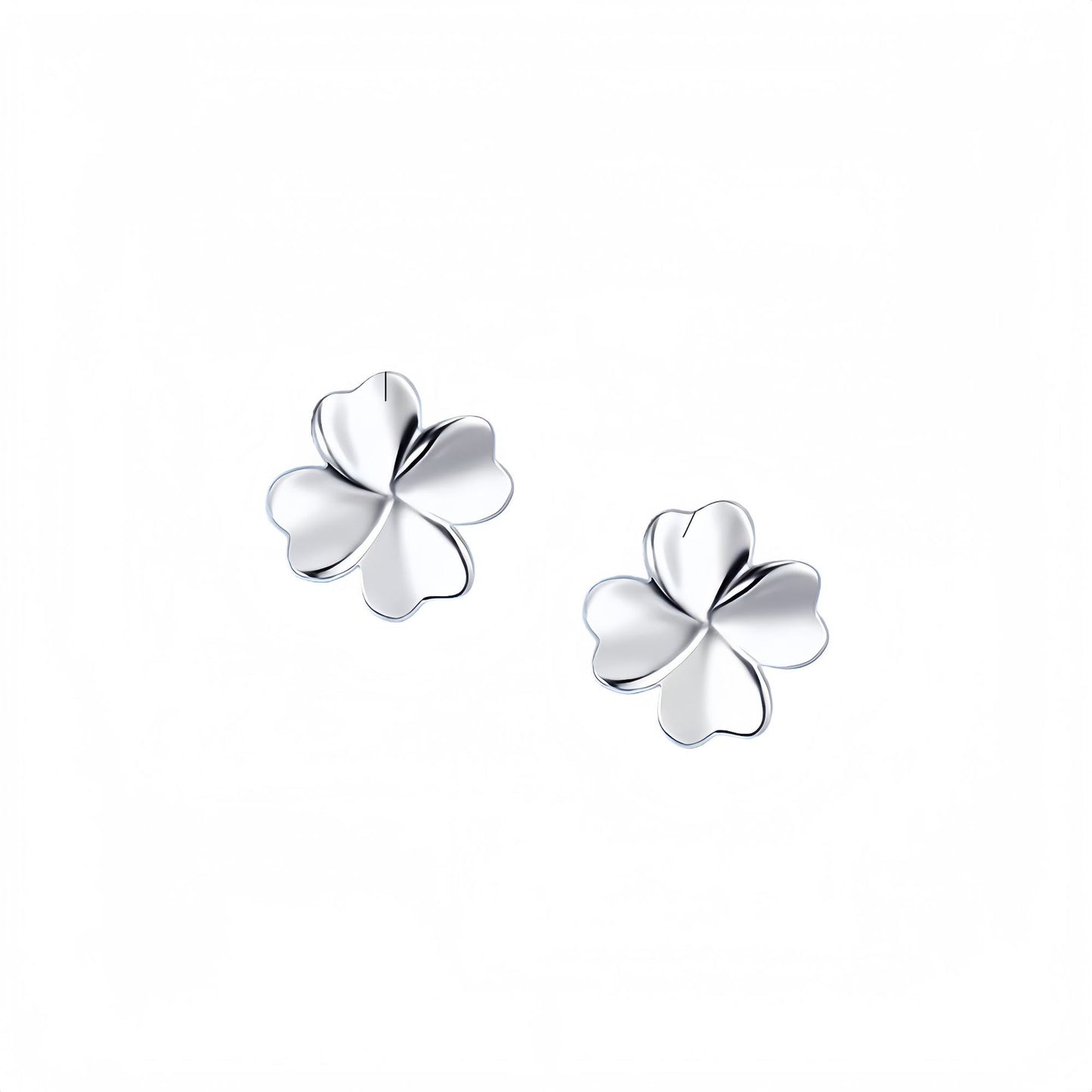 Planderful Sterling Silver Four Leaf Clover Stud Earrings For Women Elegant Versatile High End Jewelry