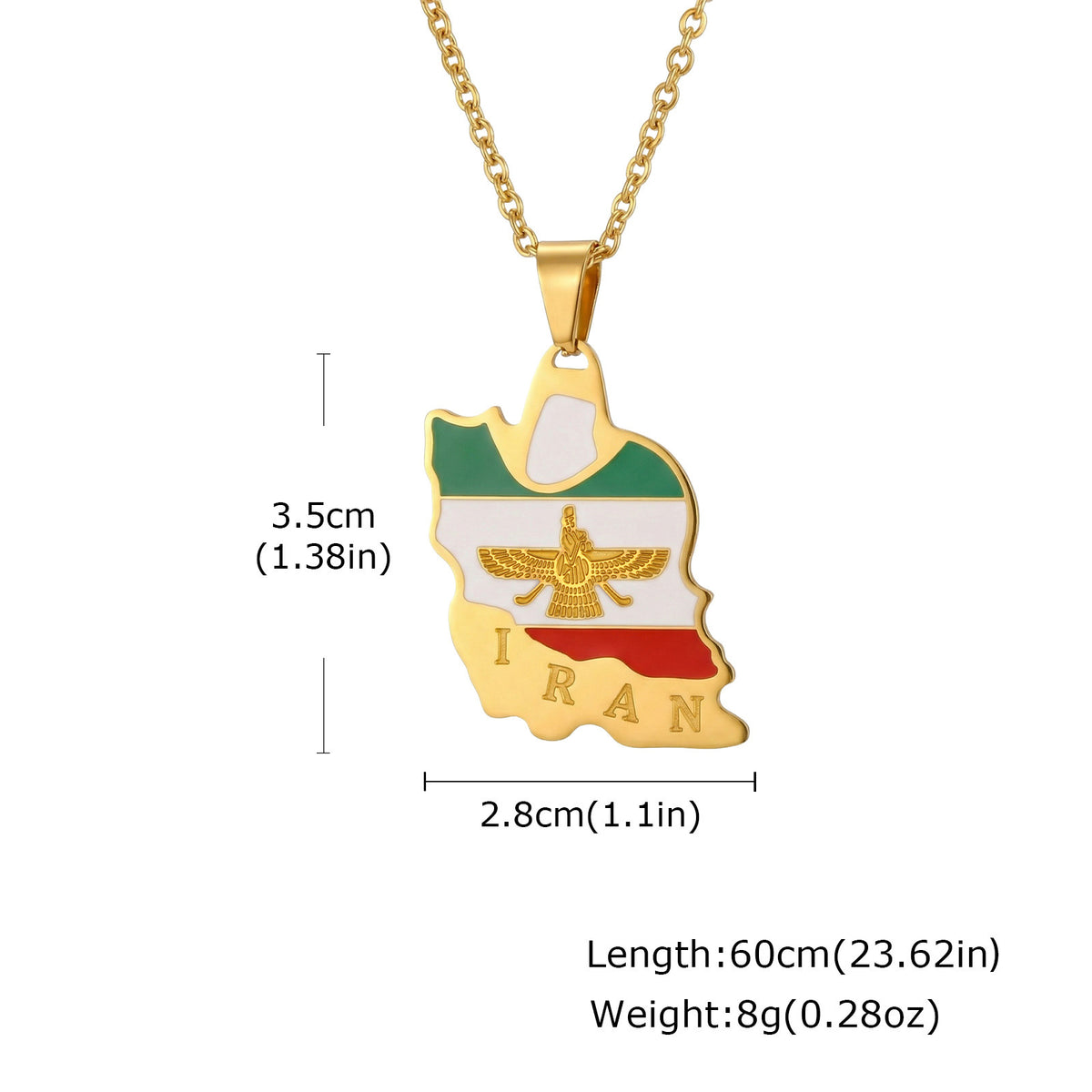 Supply Iran Map Stainless Steel Pendant Unisex