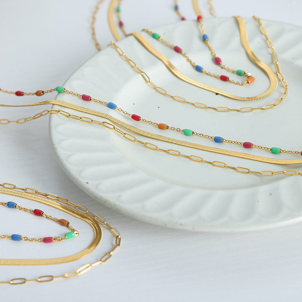 Titanium Hip-Hop Clavicle Chain Necklace with Joker Style