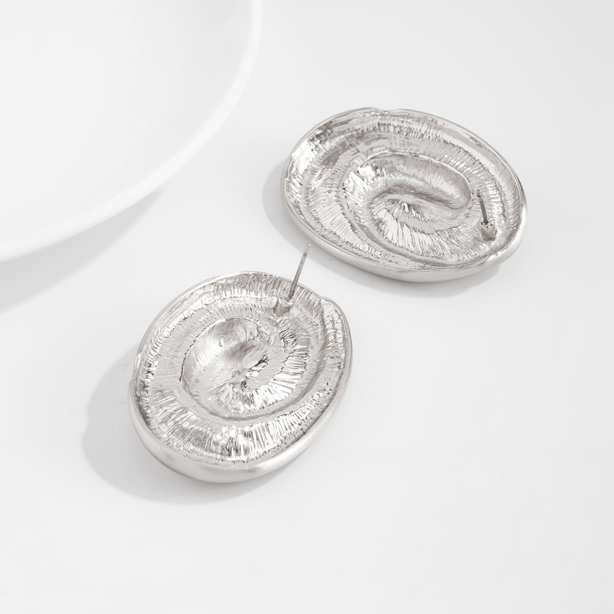 Threaded Stud Earrings Matte Retro Geometric Vortex Statement Planderful Vienna Verve For Women