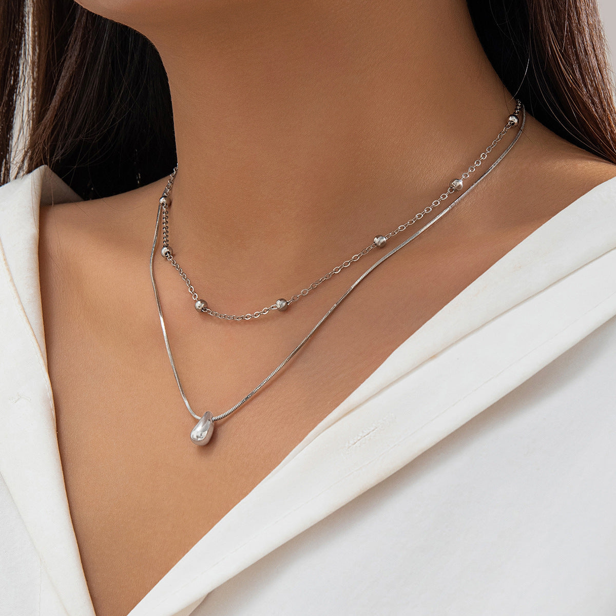 Exaggerated Ins Party Drop Smooth Necklace with Large Teardrop Comma – Cross-border Jewelry Inspired by Europe and The United States