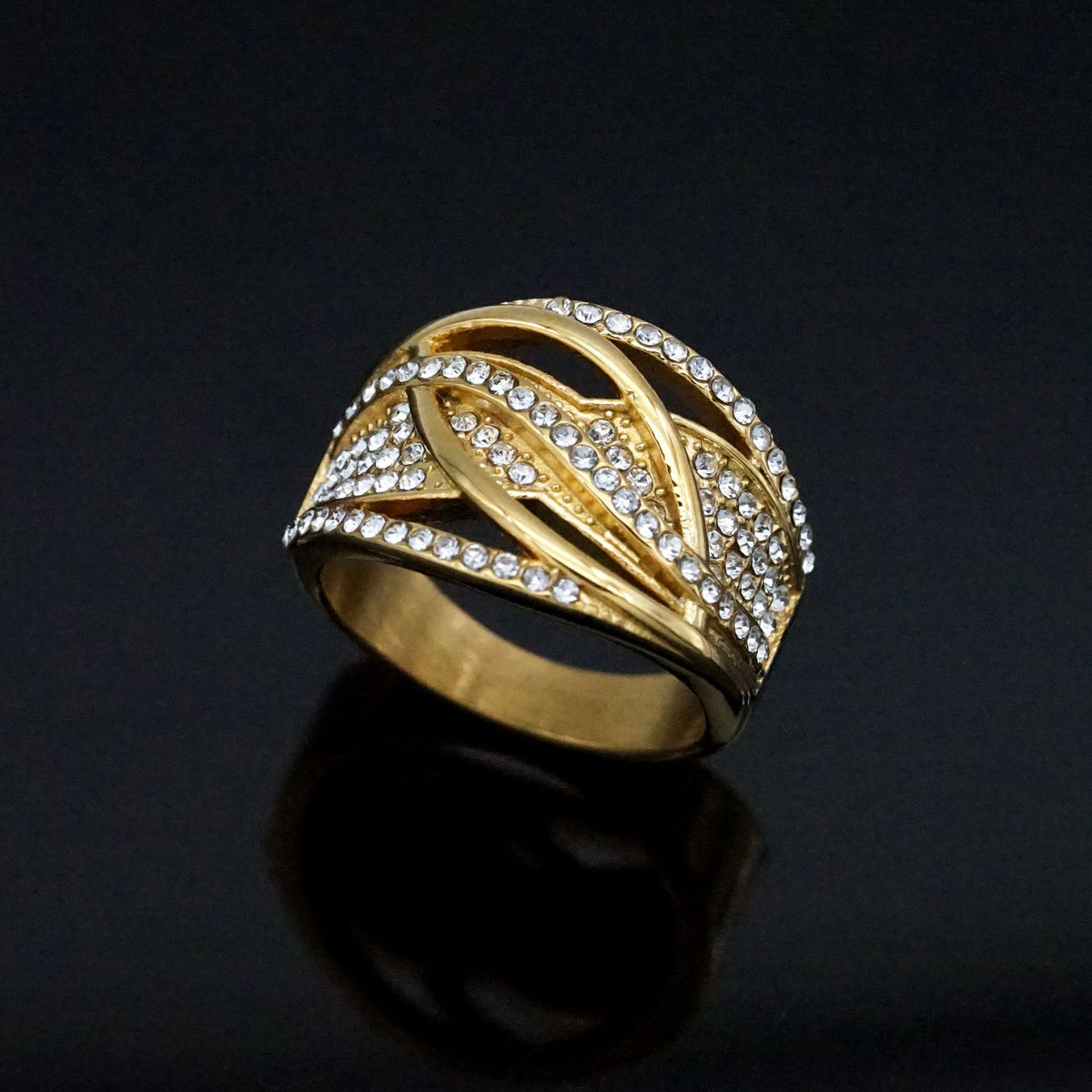 Planderful Zircon Stainless Steel Index Finger Ring Exquisite Winding Design Unisex Everyday Genie Fashion Statement
