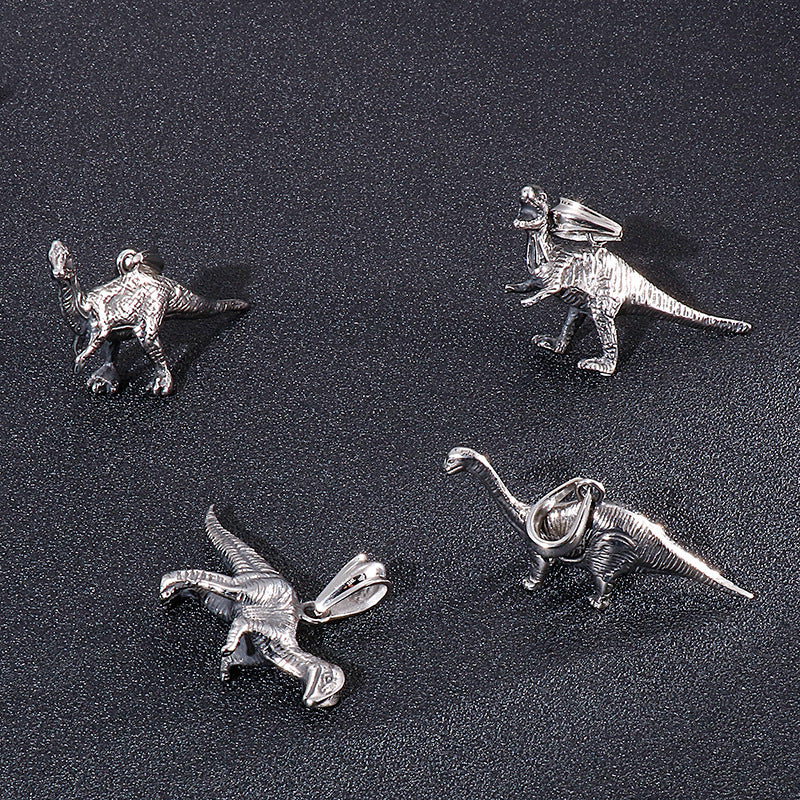 Retro Dinosaur Pendant for Men - European and American Fashion Titanium Steel Jewelry