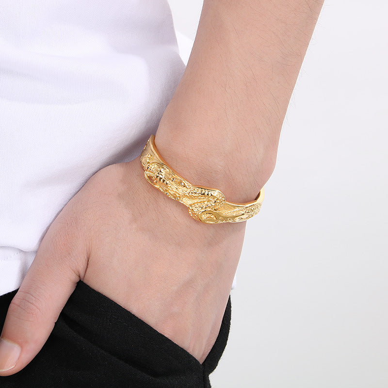 Planderful Dragon Zodiac Bracelet For Men Titanium Steel