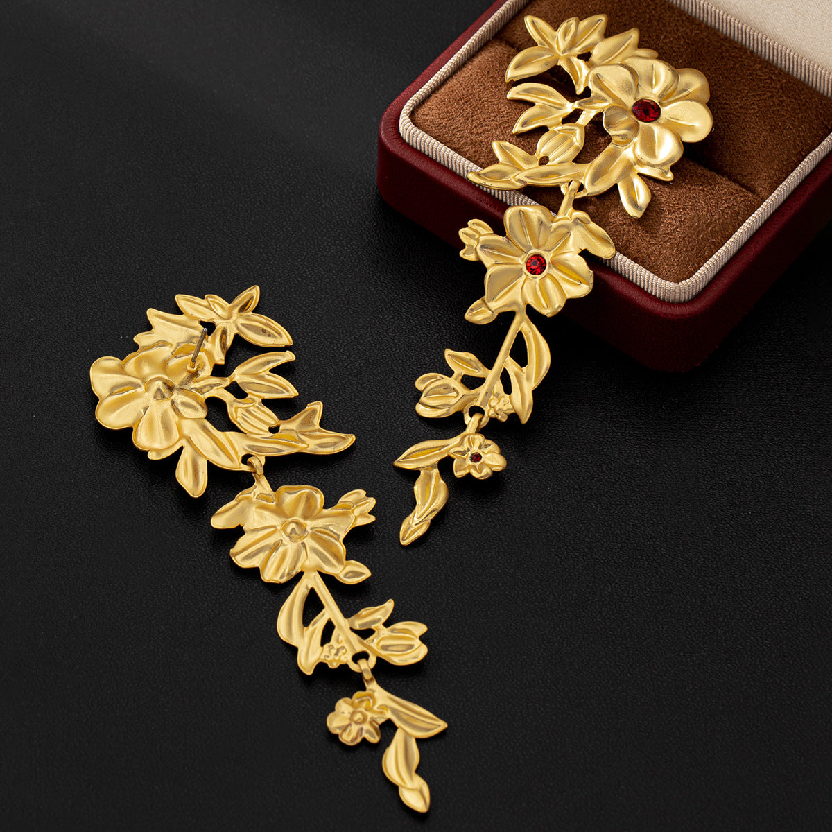 Planderful Vienna Verve Earrings – Retro Fashion Long Flower Design