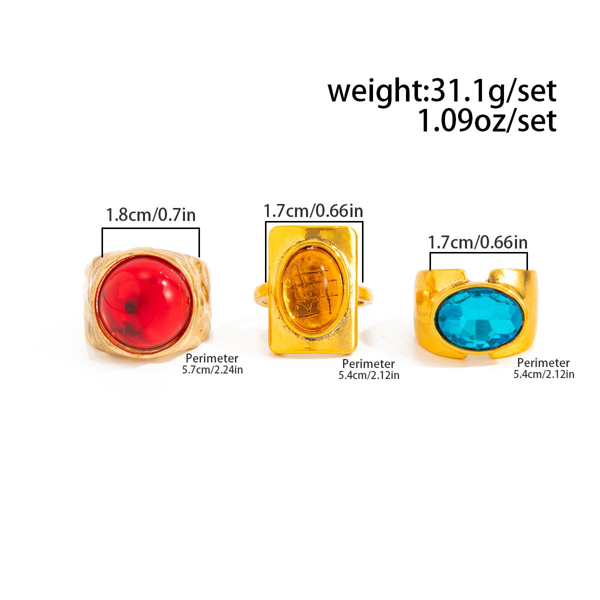 Planderful Vienna Verve Personalized Geometric Ring With Opening Colorful Faceted Zircon For Fashion Forward Women