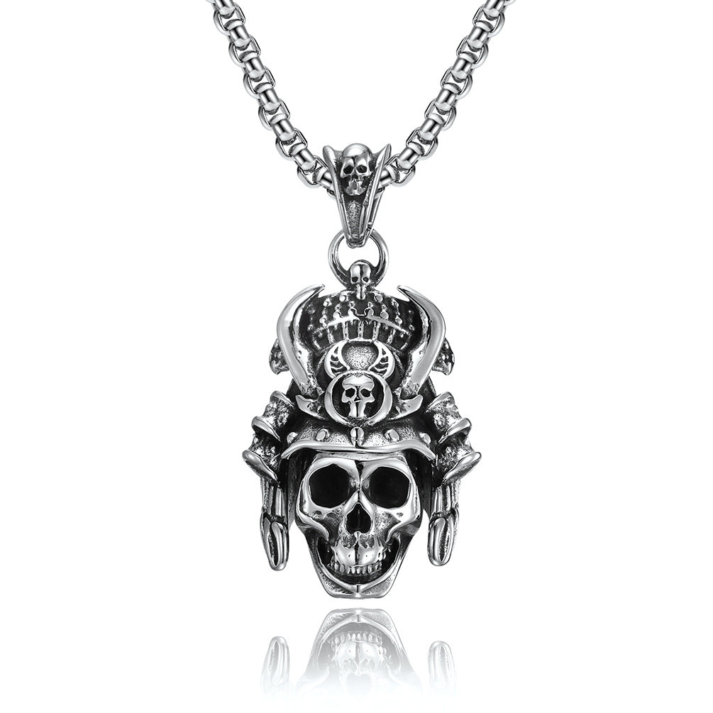 Japanese Ghost Warrior Stainless Steel Pendant Necklace for Men