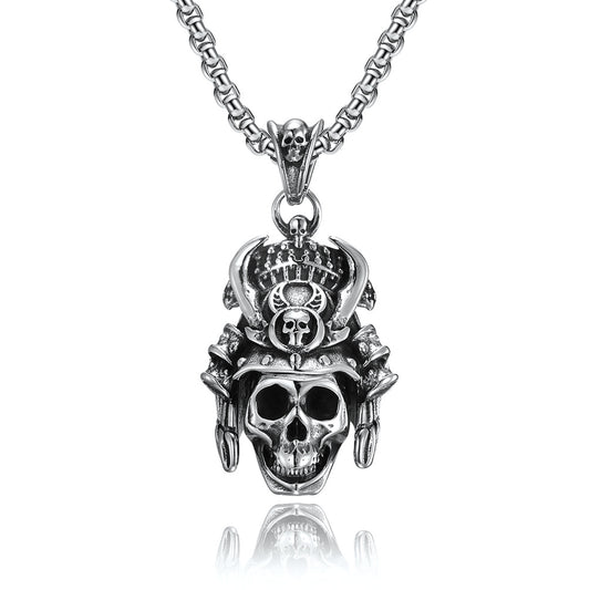 Japanese Ghost Warrior Stainless Steel Pendant Necklace for Men