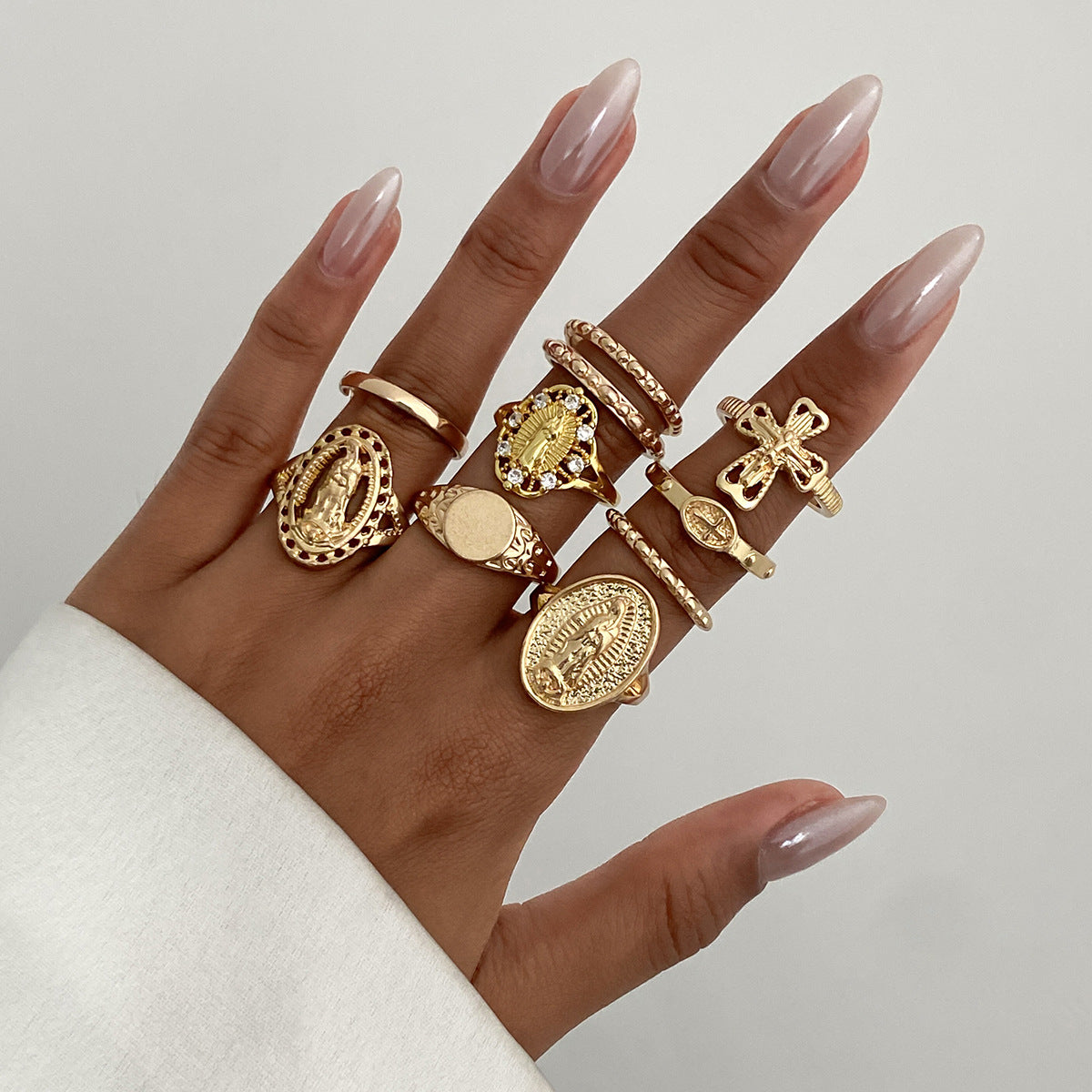 Planderful Cross Ring Set For Women Vienna Verve Zircon Inlaid Love Butterfly Jewelry Statement