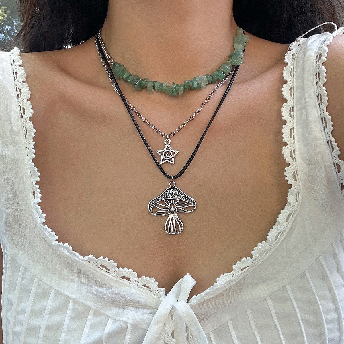 Turquoise-Style Beaded Ethnic Layered Necklace