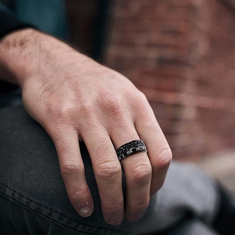 Plandersful Titanium Steel Ring Rotating Decompression Band For Unisex Wearers Everyday Genie Collection