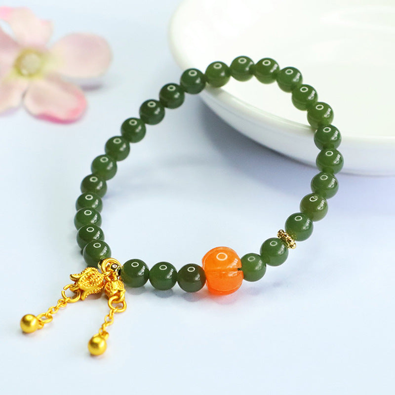 Hetian Jade Lily-of-the-Valley Bracelet