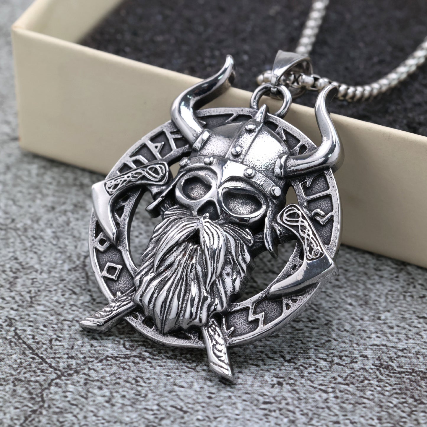 Planderful Viking Rune Pendant For Men Durable Stainless Steel Odin Medal Necklace Norse Legacy