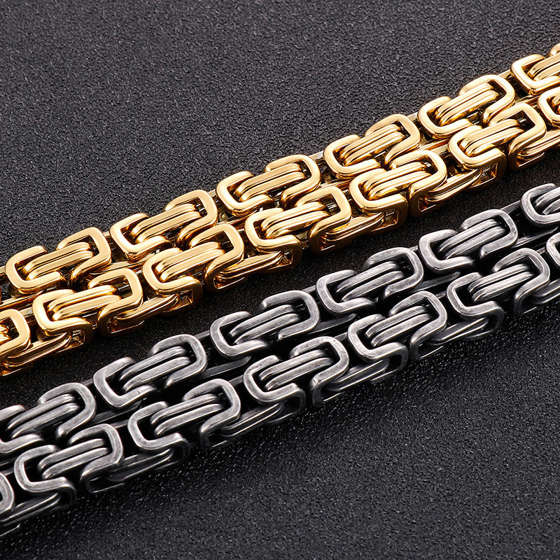 Double-Layer Emperor Chain – Trends Vacuum Electroplated Titanium Bracelet