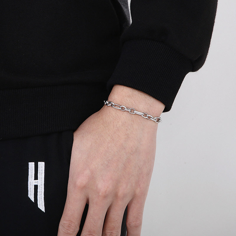 Internet Celebrities With Plain Chain Commuter Stainless Steel Chain Bracelet