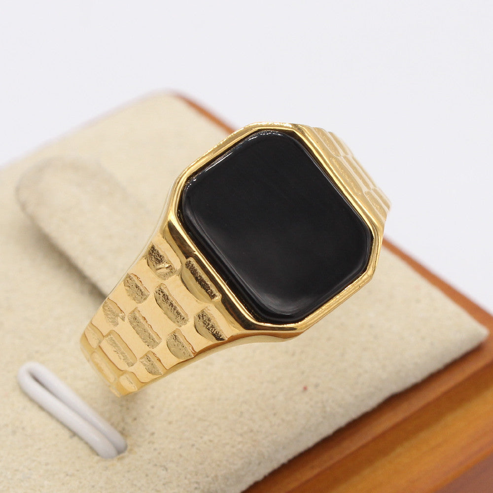 Titanium Steel Ring Unisex Minimalist Square Shell Design For Men And Women Planderful Everyday Genie