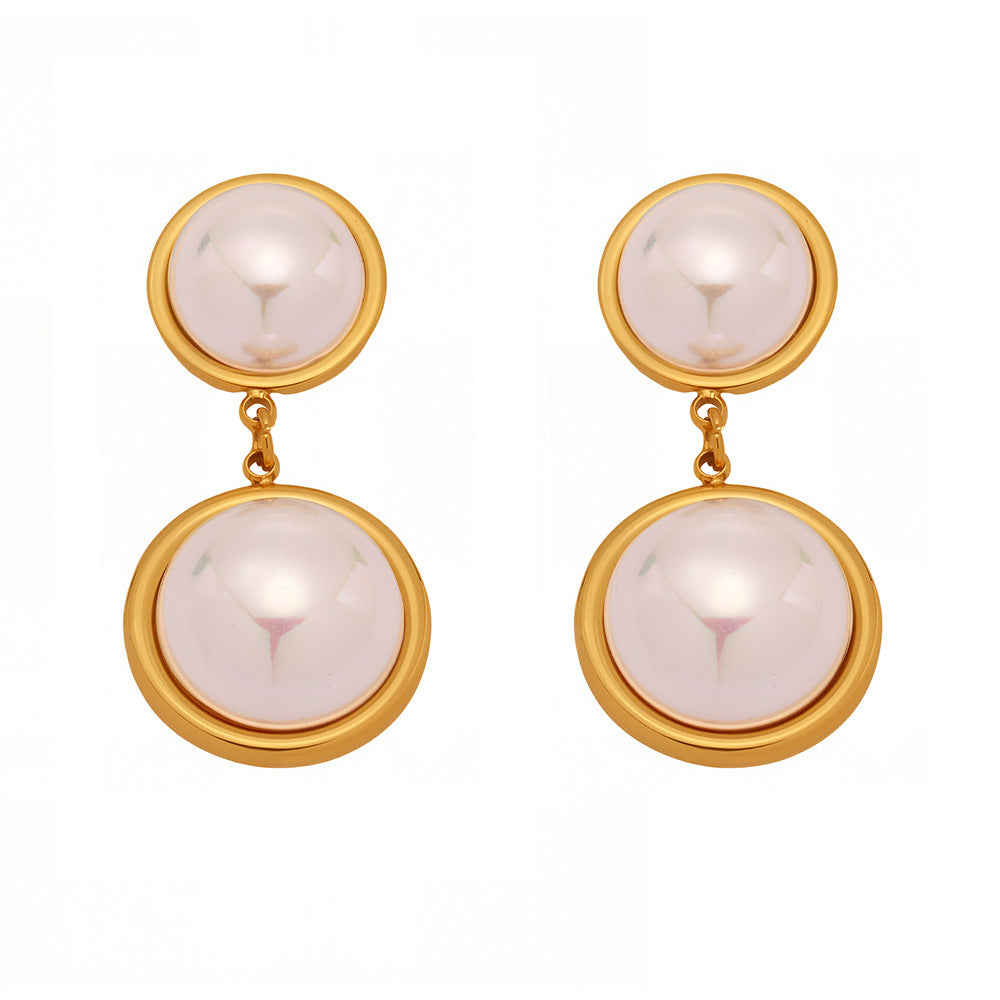 Planderful High Gloss Shell Bead Earrings For Women