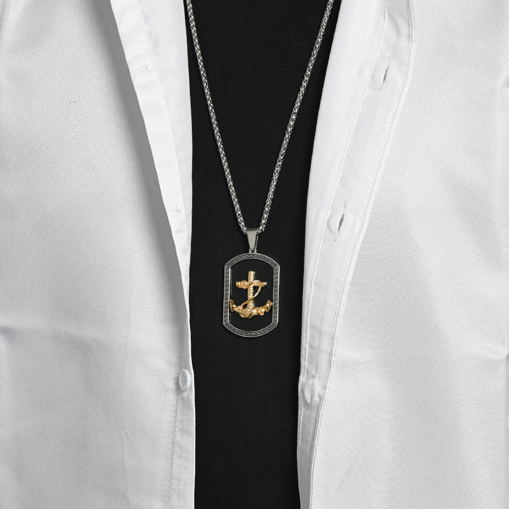Stainless Steel Vintage Gold-Plated Necklace