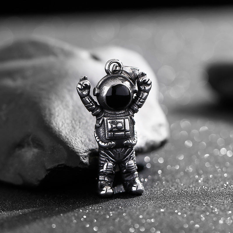 Galactic Style Stainless Steel Astronaut Pendant for Men