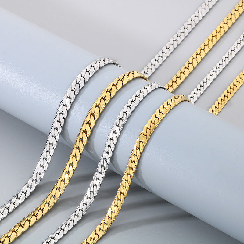 Titanium Steel Necklace For Men Korean Engraved Chain Trend