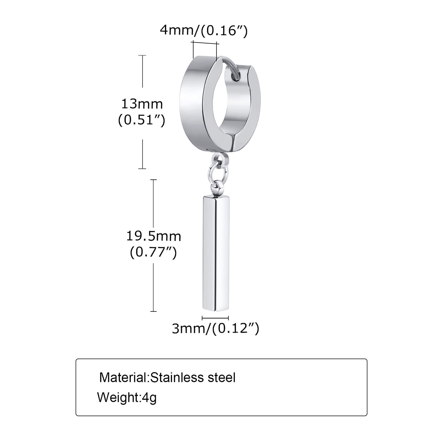 Wholesale Earrings Stainless Steel Geometric Earclips for Men