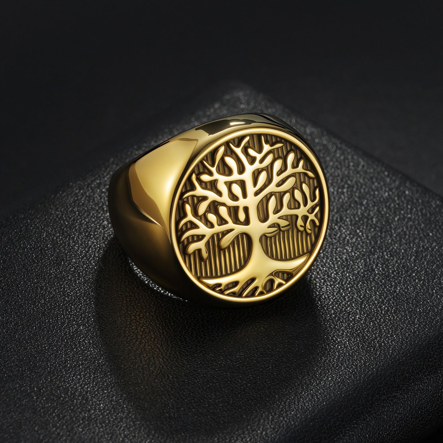 Planderful Tree of Life Ring for Men Stainless Steel