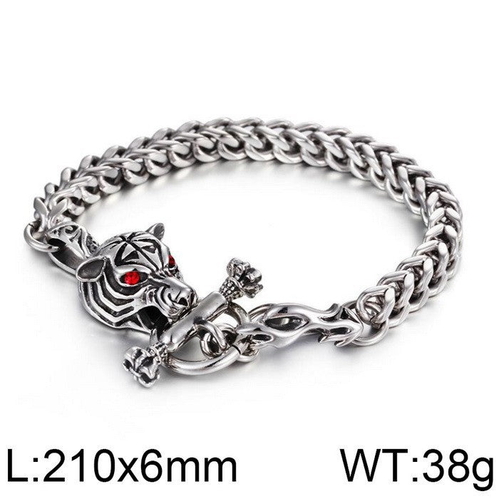 Stylish Retro Custom Titanium Steel Bracelet for Men, Trendy European-American Design in Durable Stainless Steel