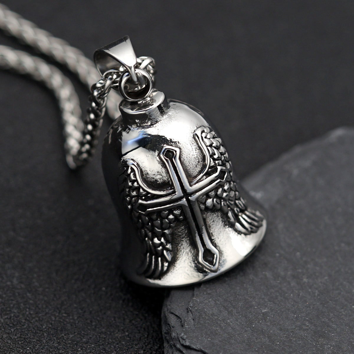 Punk Angel Wing Stainless Steel Men's Pendant Necklace