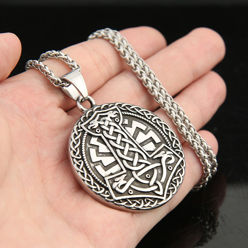 Vintage Viking Stainless Steel Men's Pendant Necklace