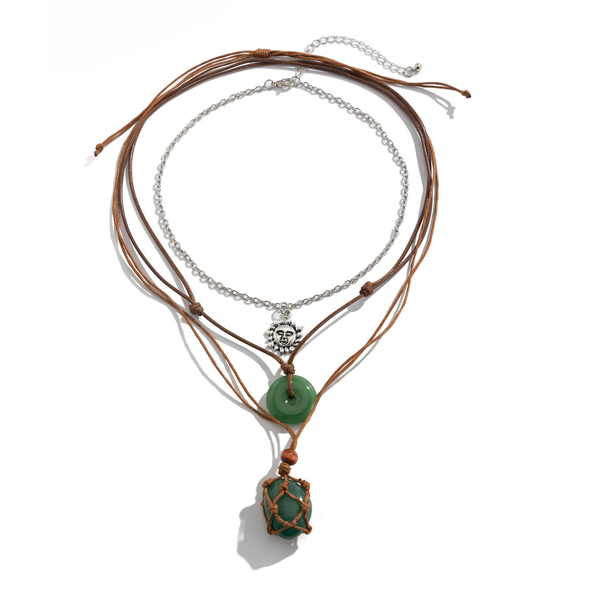 Planderful Vienna Verve Necklace – Retro Geometric Pendant with Adjustable Wax Line