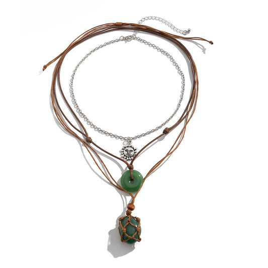 Planderful Vienna Verve Necklace – Retro Geometric Pendant with Adjustable Wax Line