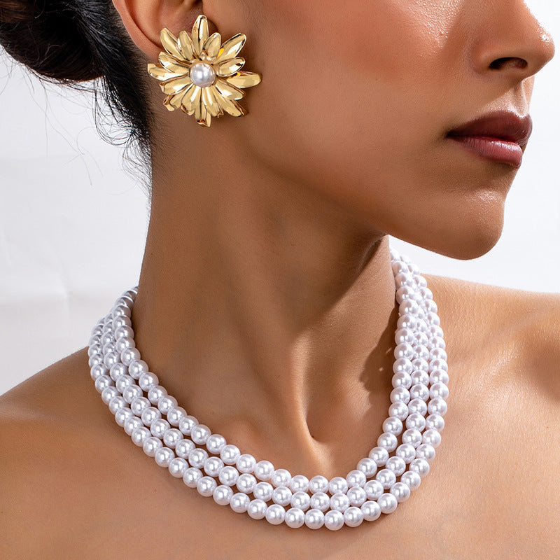 Elegant Imitation Pearl Jewelry Set for Women by Planderful