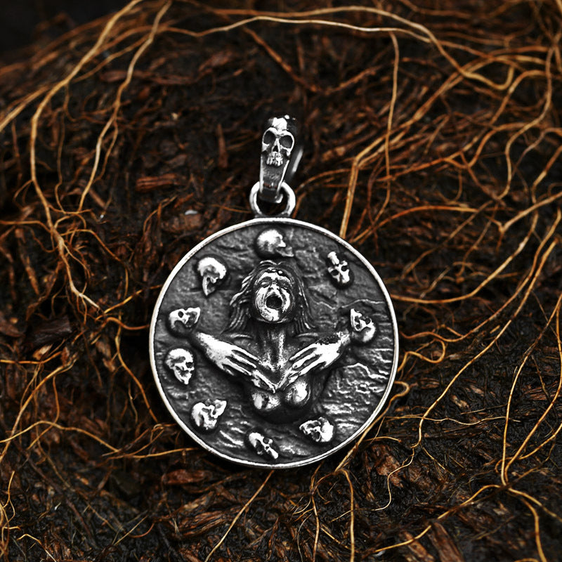 Titanium Steel Retro Skull Pendant for Men - Dominant Three-Dimensional Design