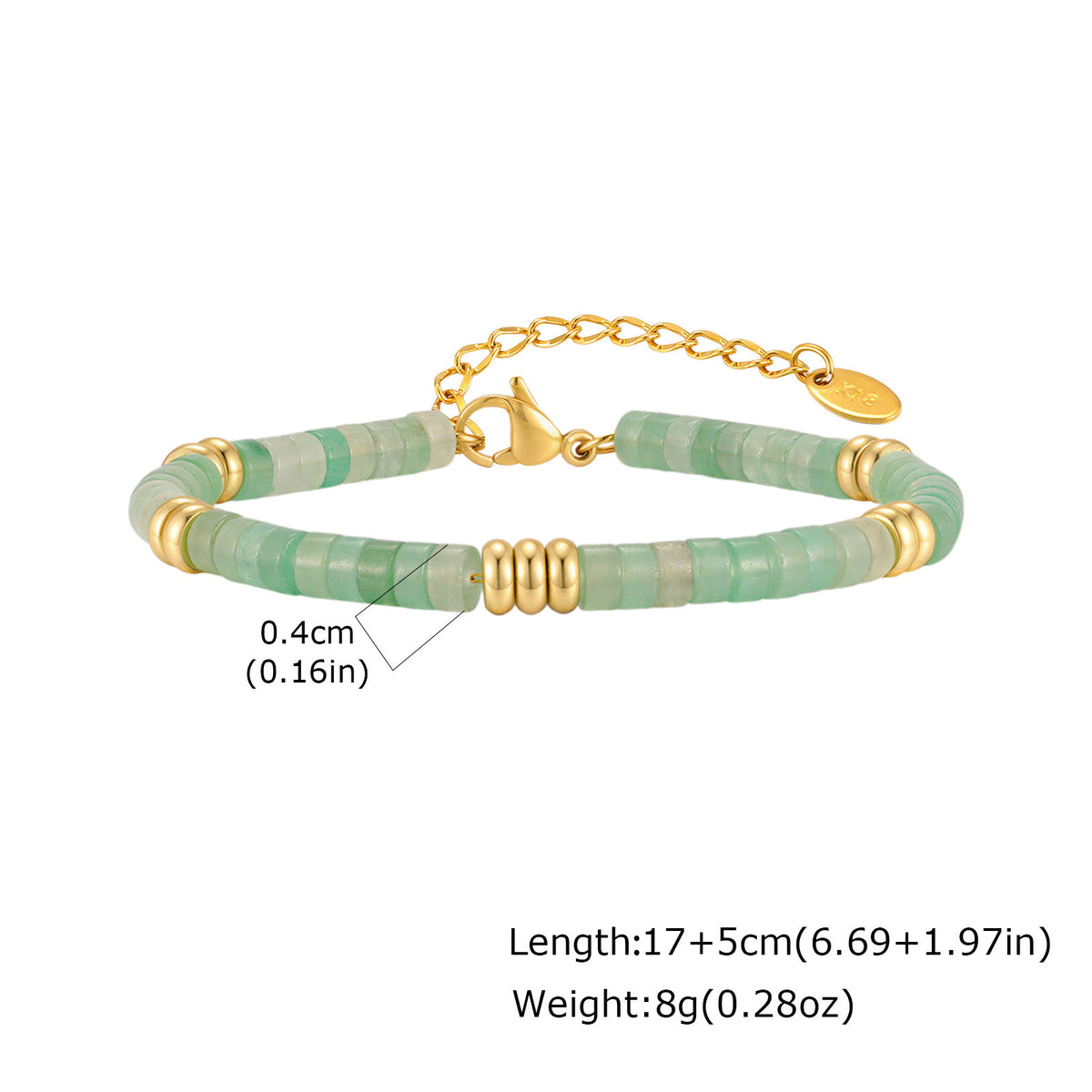 Natural Sea Powder Crystal Stainless Steel Bracelet Unisex