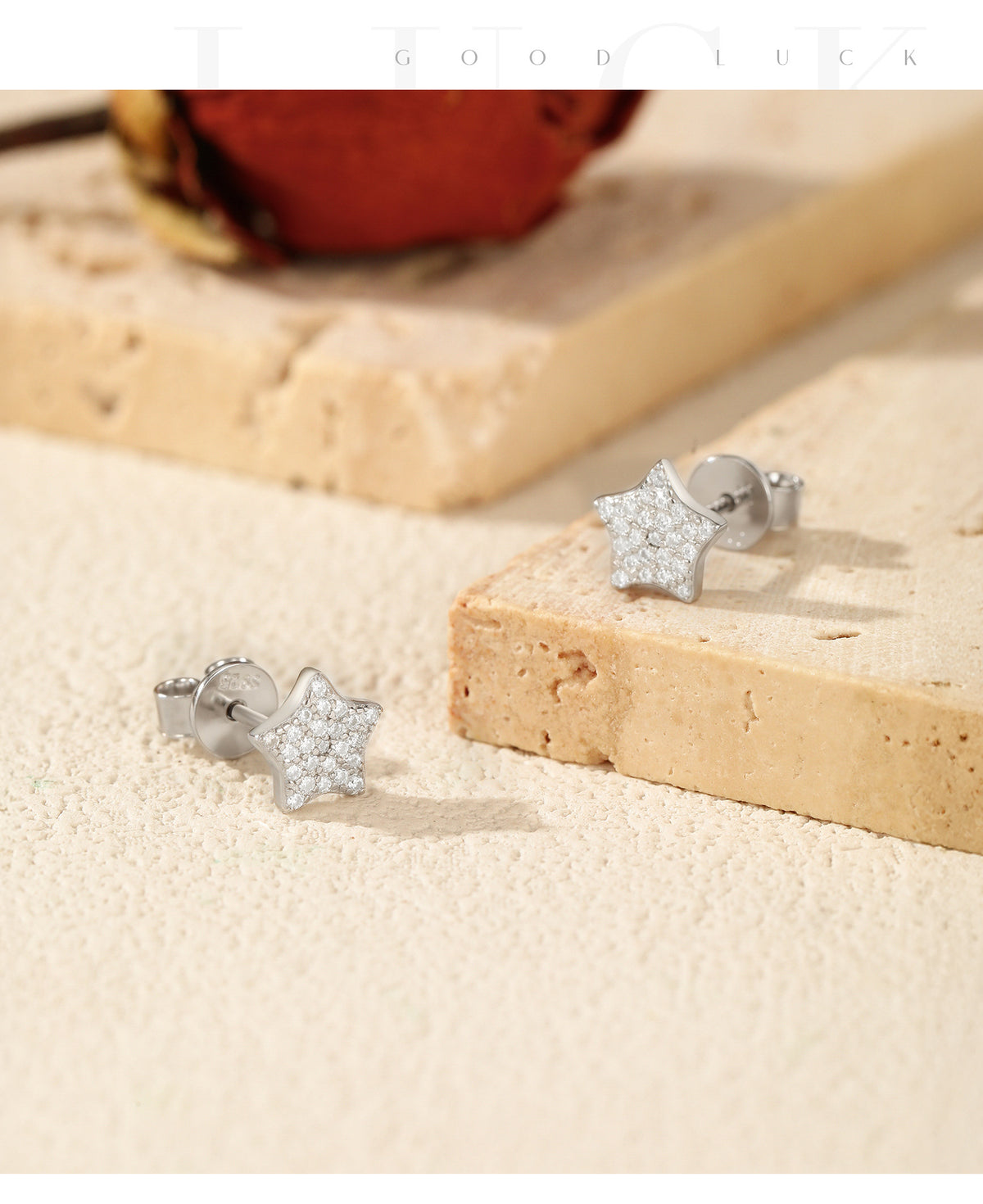 925 Sterling Silver Star Moissanite Stud Earrings
