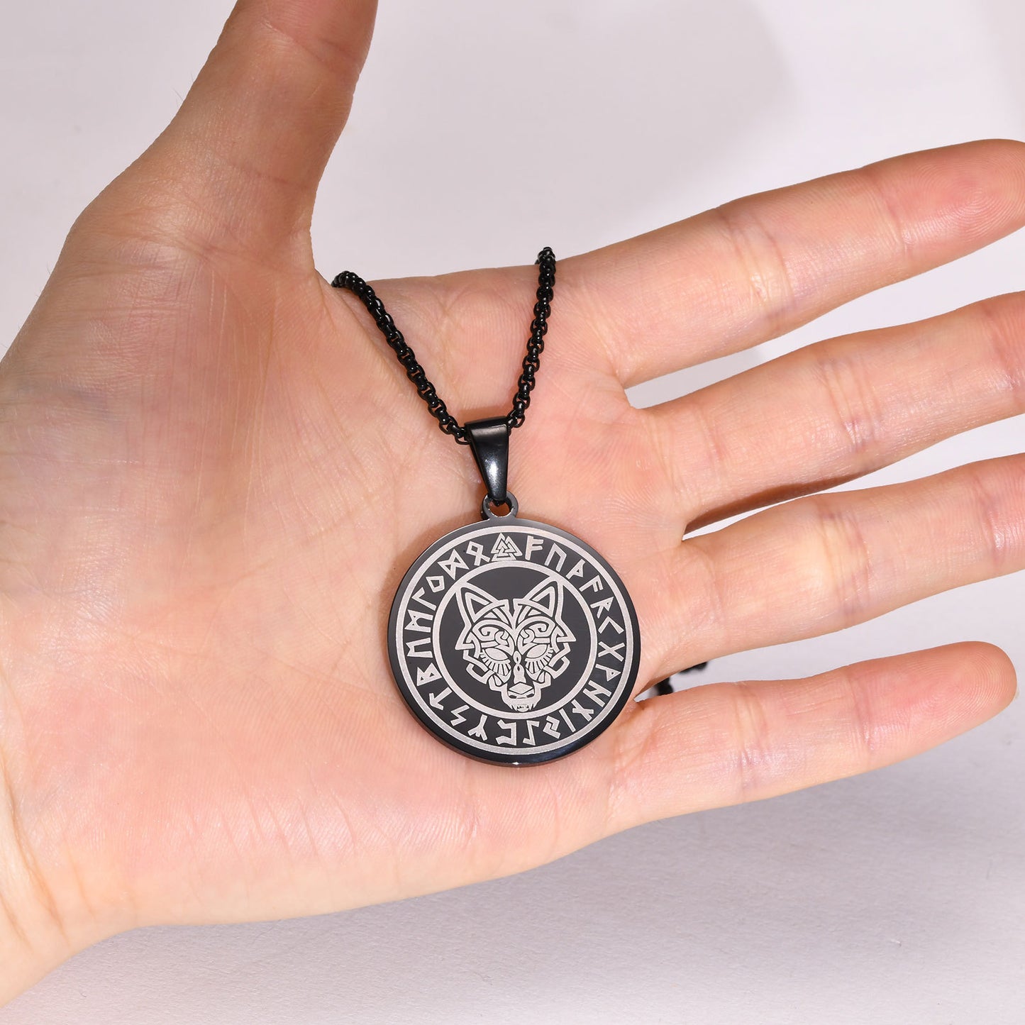 European and American Jewelry Stainless Steel Viking Wolf Pendant
