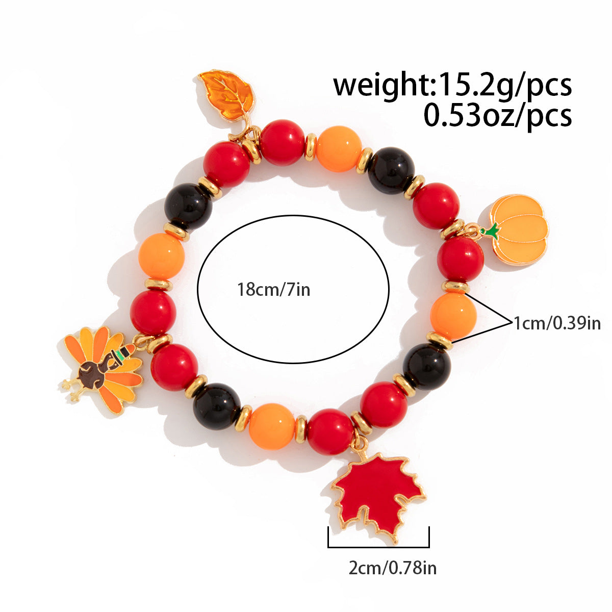 Planderful Thanksgiving Turkey Pendant Bracelet Personalized Letter Pumpkin Gift For Women