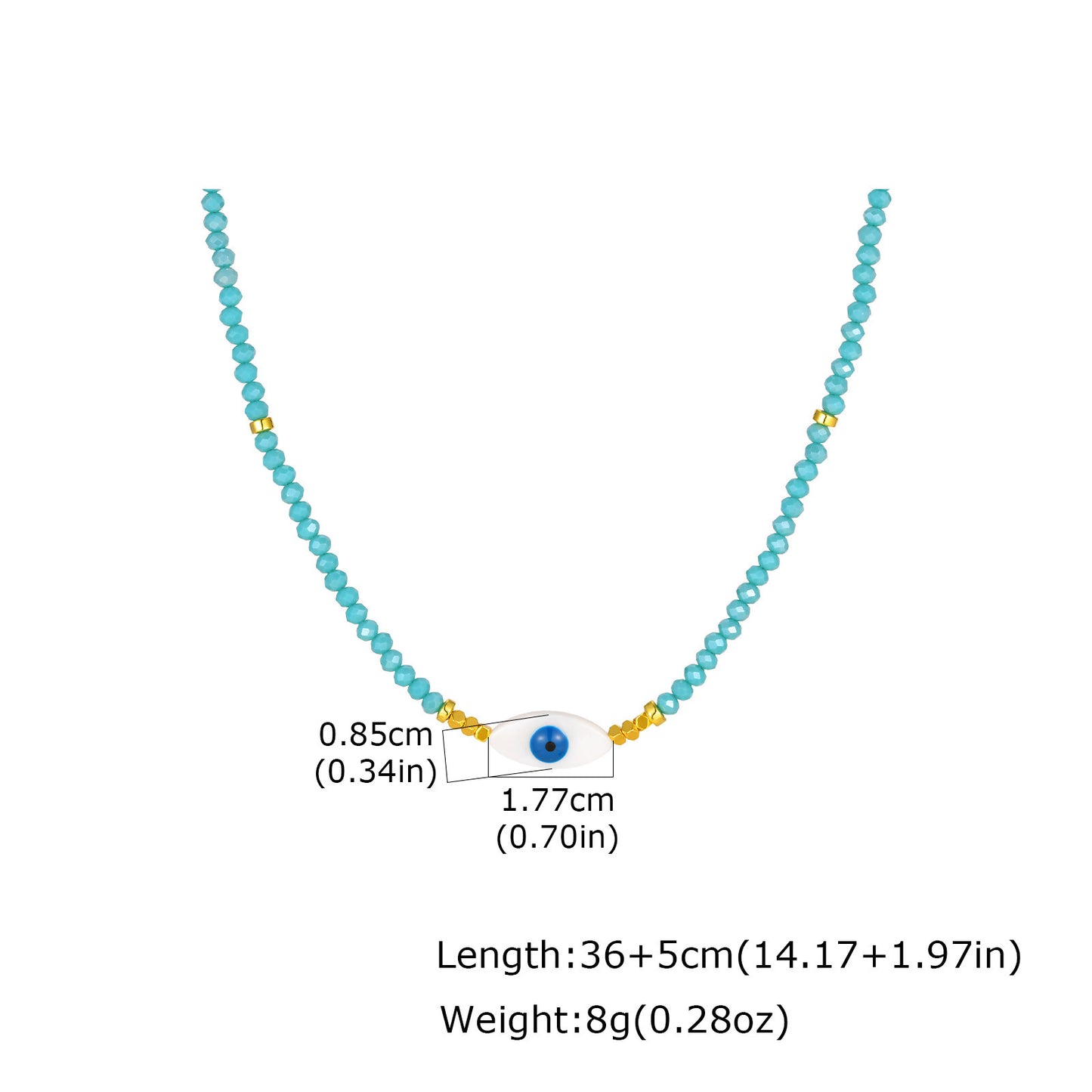 Alloy Devil's Eye Crystal Beaded Women's Beaded Collarbone Chain Necklace
