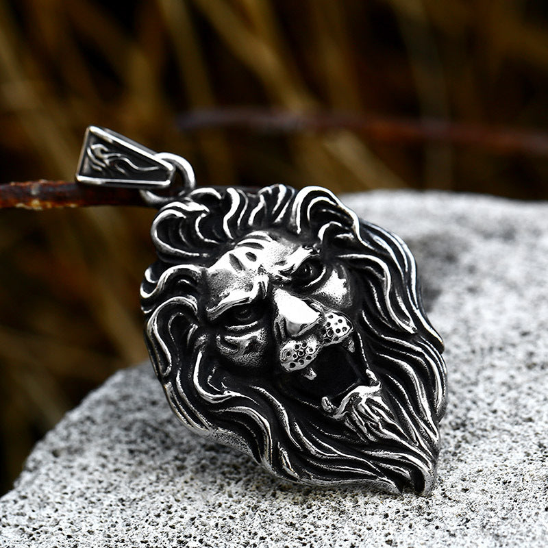 Retro Titanium Steel Lion Head Pendant for Men – Cross-Border Amazon Jewelry