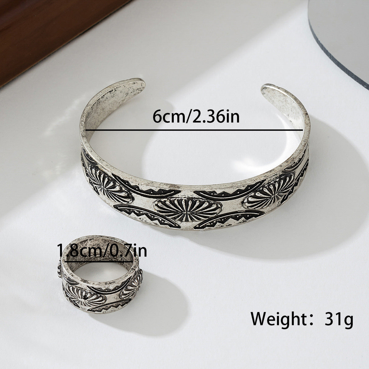 Fashionable Retro Black Lace Lotus Jewelry Set for Women