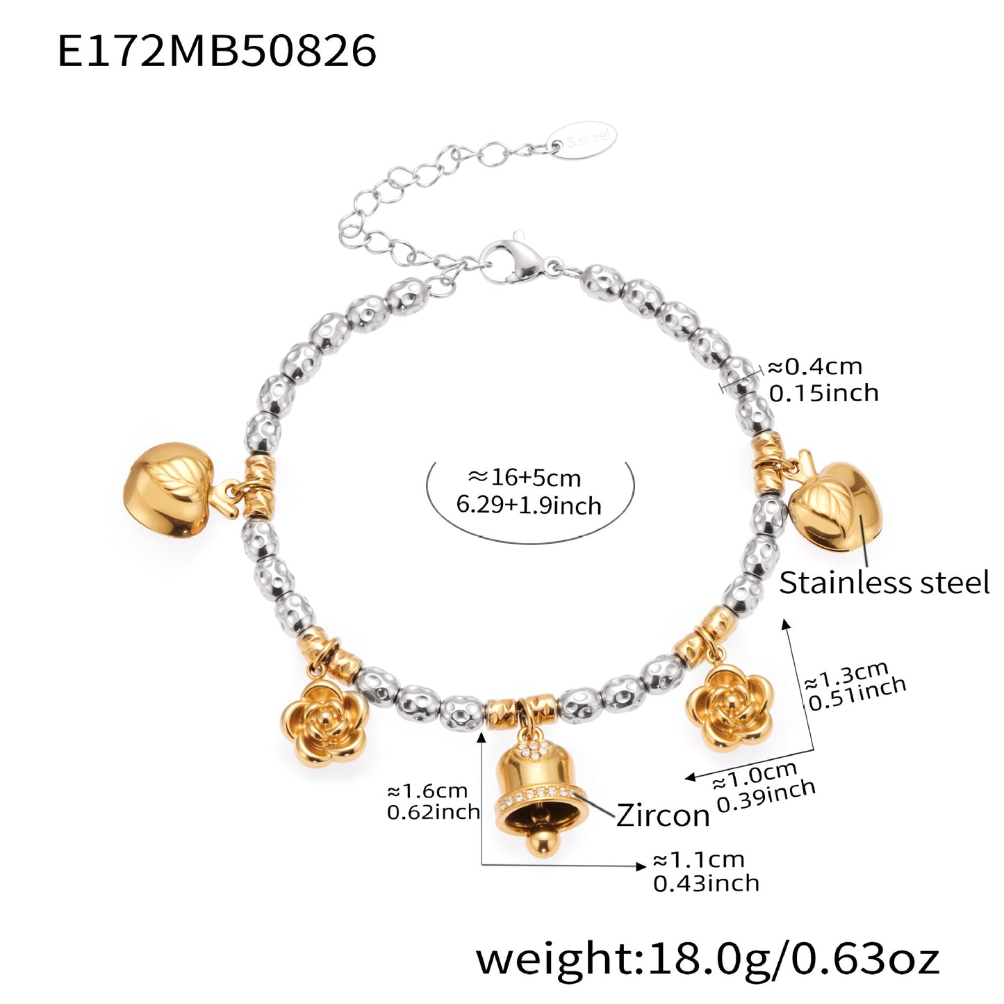 Planderful Vintage Bell Flower Bracelet Embossed Titanium