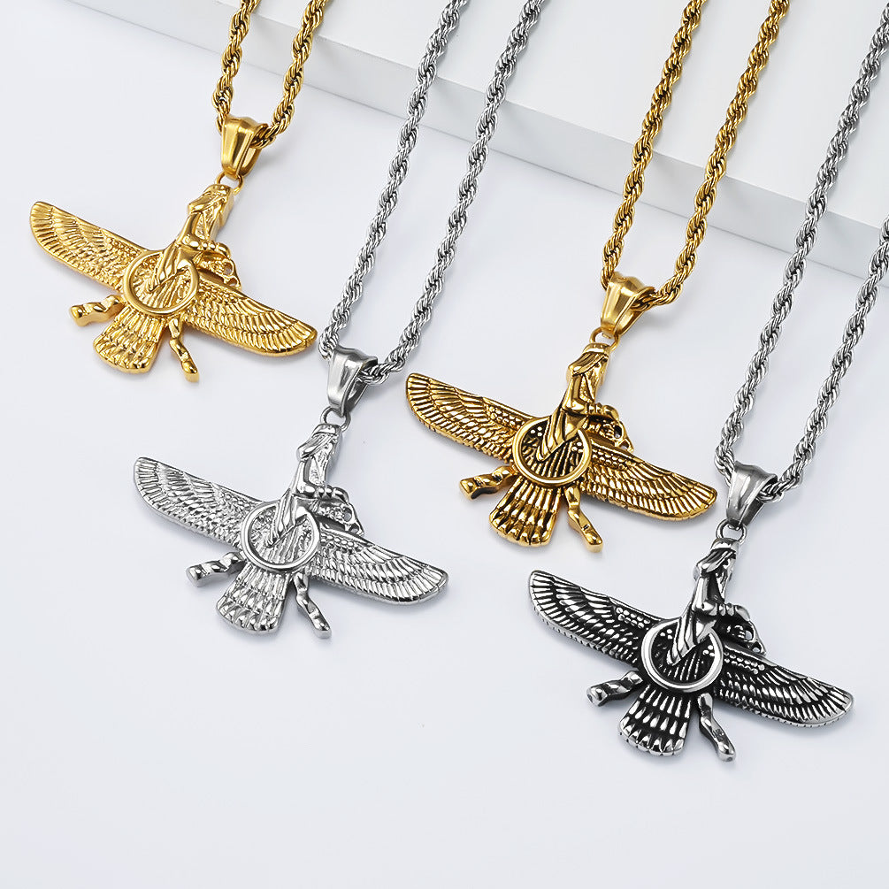 Faravahar Necklace Planderful Steel Pendant Zoroastrian