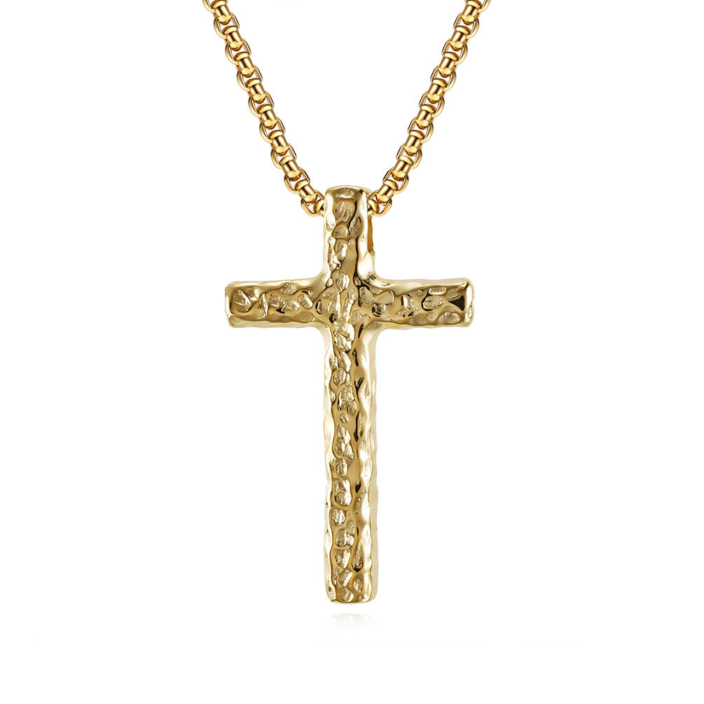 Elegant Titanium Steel Cross Necklace for Discerning Men