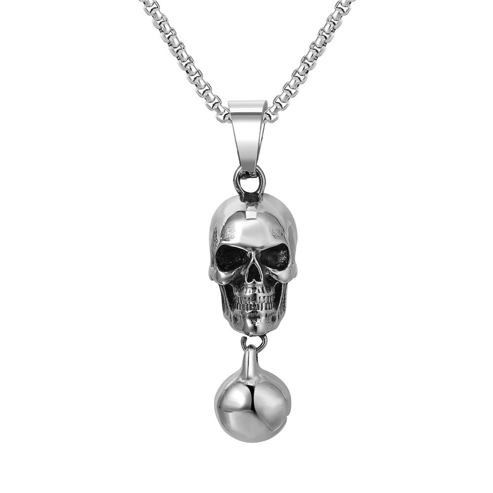 Planderful Skull Pendant Necklace For Men And Unisex Retro Punk Rock Durable Titanium Steel Protection Statement