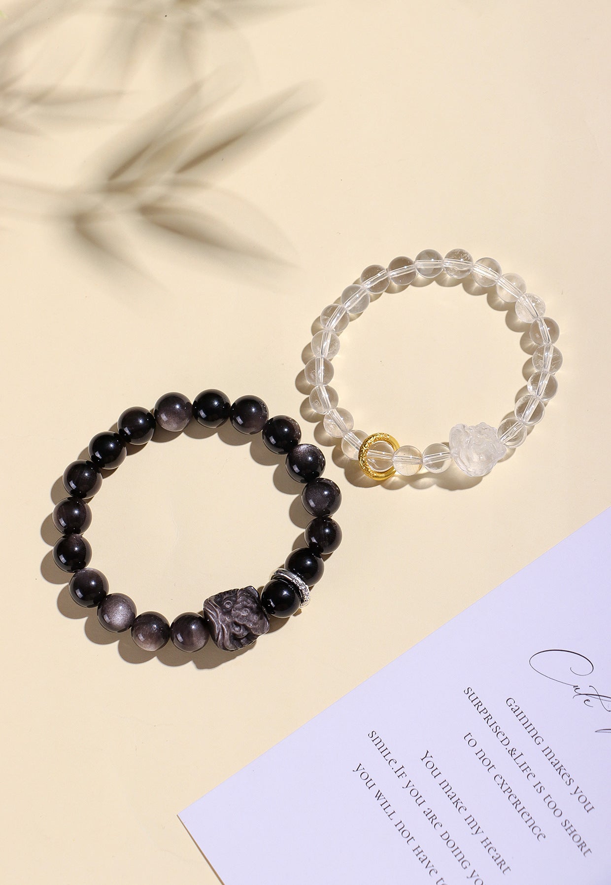 Planderful Fortune's Favor Bracelet – Elegant Crystal and Silver Obsidian Design