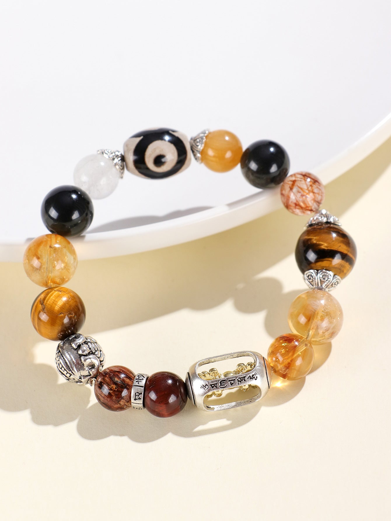 Planderful Fortune's Favor Bracelet – Original Design with Tiger's Eye and Dzi Beads