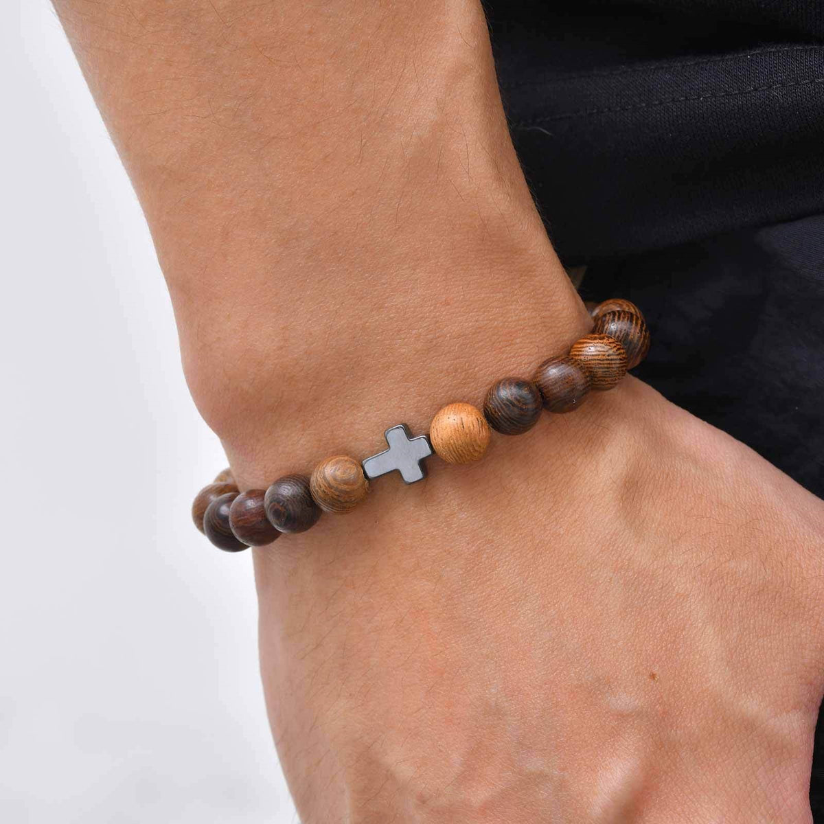 Cross Black Stainless Steel Bracelet Unisex