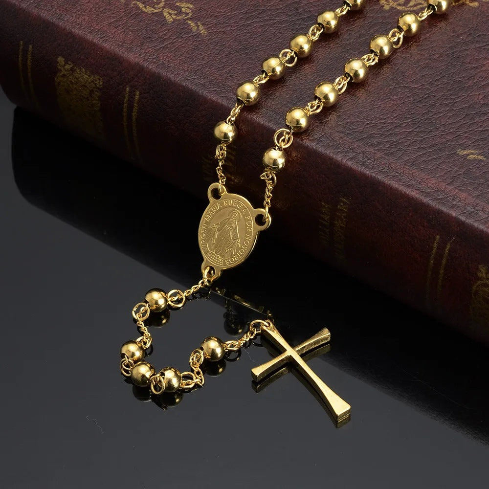 Planderful Gold Plated Stainless Steel Cross Necklace Unisex Everyday Wear Giftable