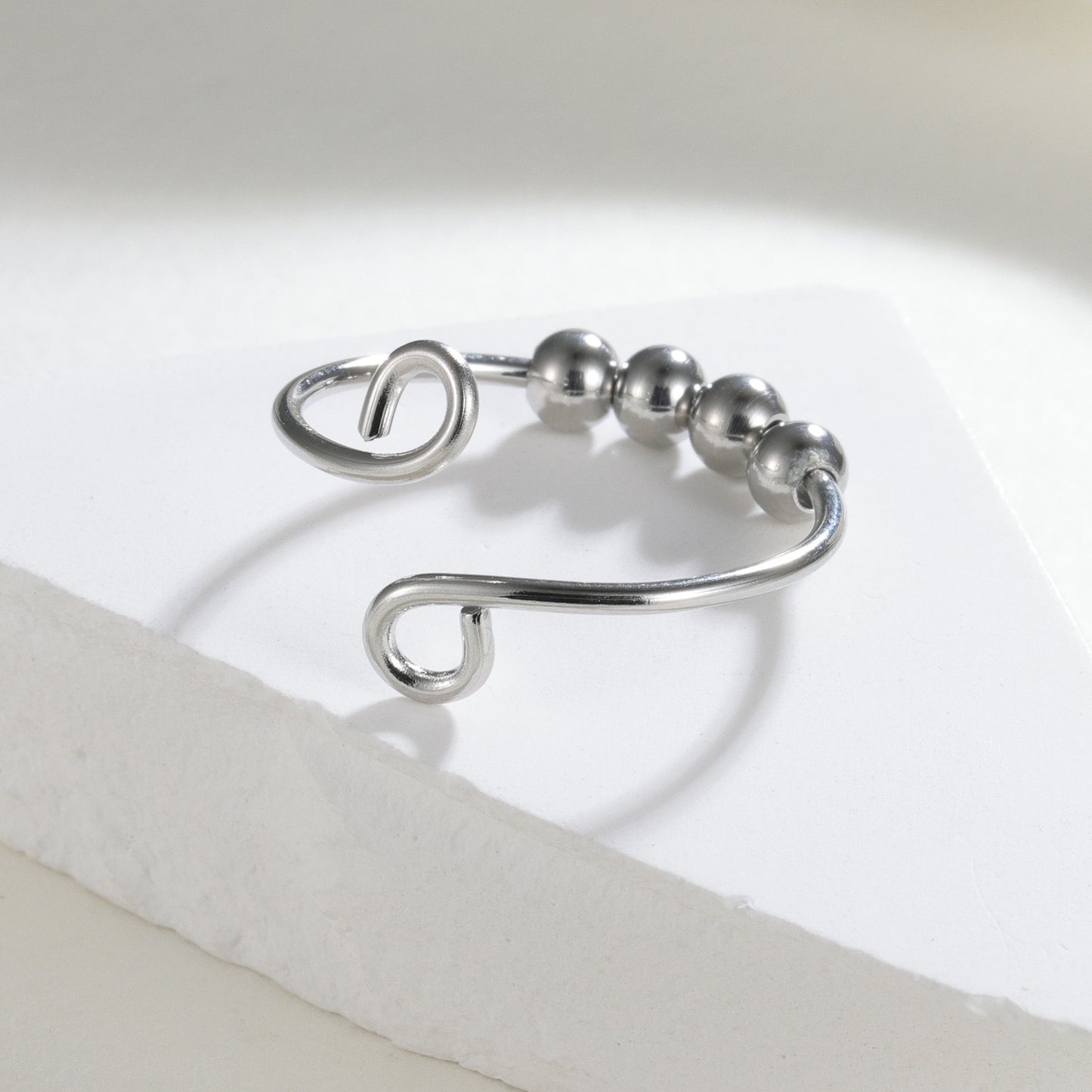 Planderful Women Anxiety Ring Adjustable Rotating Jewelry