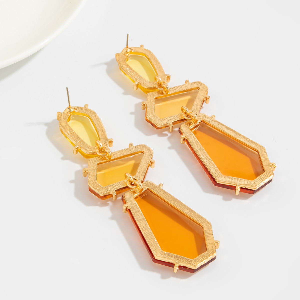 Planderful Vienna Verve Geometric Gem Fringe Earrings For Women Statement Jewelry